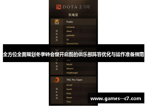 全方位全面规划冬季转会窗开启前的俱乐部阵容优化与运作准备指南